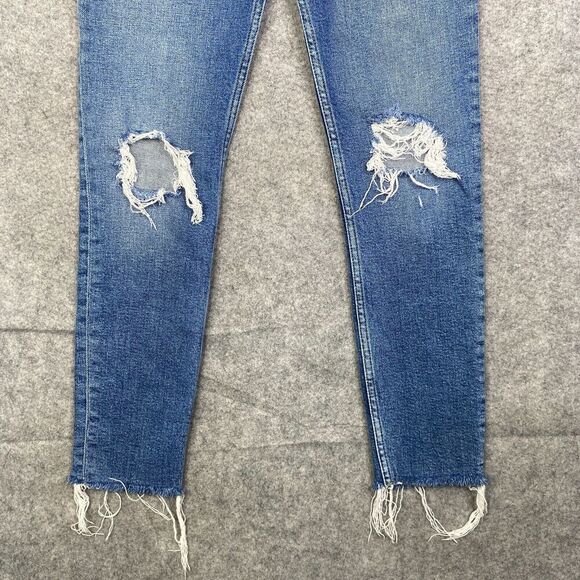 Redone 90s High Rise Ankle Crop Size 27 in Dusk Destroy Wash 190-3whrac - Picture 3 of 13